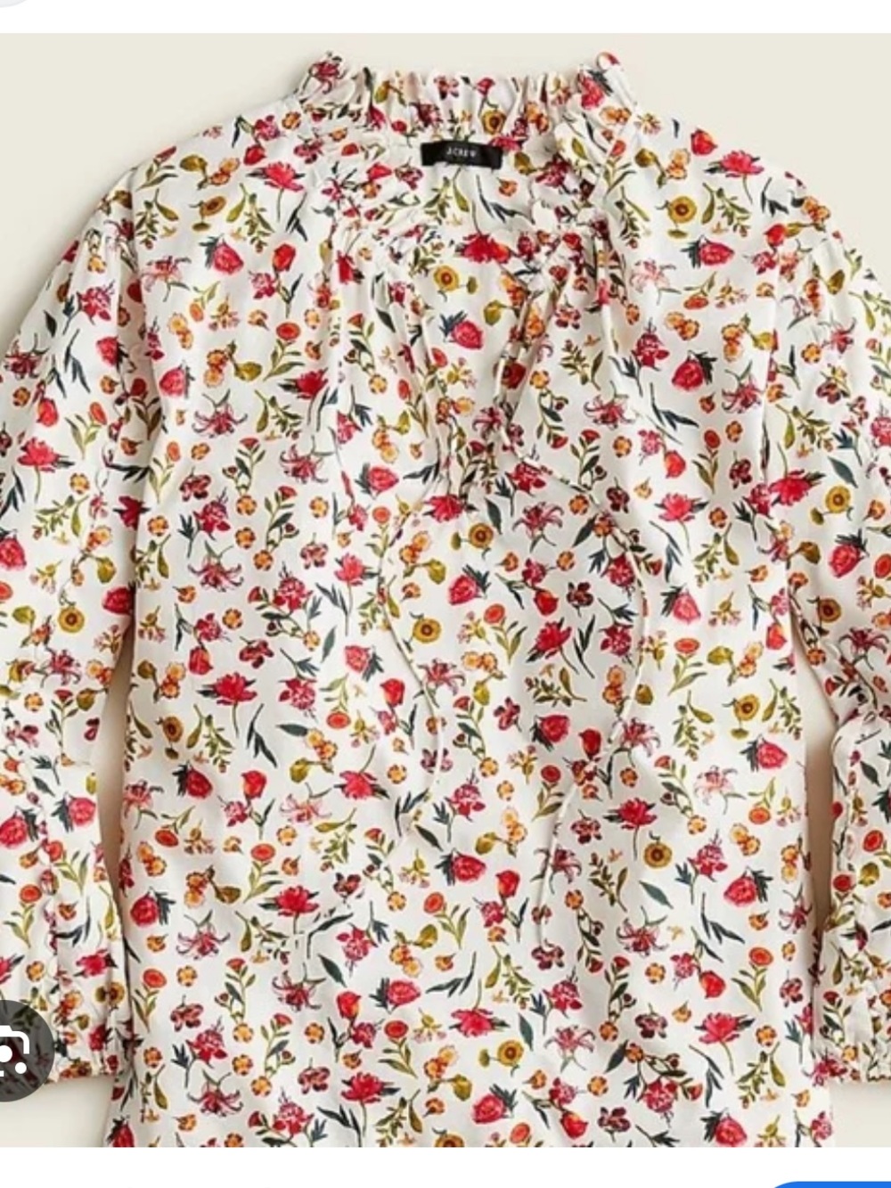 J. Crew Floral Tie Neck Blouse